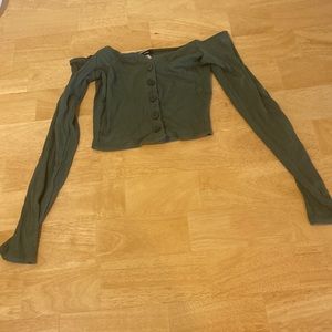 Olive green crop top